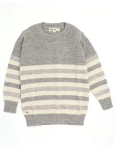 MAGLIONCINO BIMBI IN 100% BABY ALPACA HANDMADE - GRIGIO