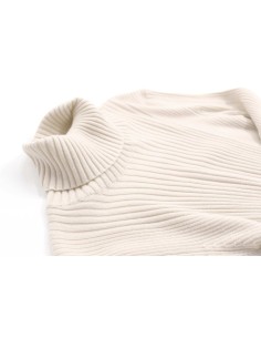 PULL DONNA A COLLO ALTO IN 100% LANA MERINO - BIANCO 2