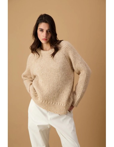 MAGLIONE RIB IN BABY ALPACA E COTONE BIOLOGICO...