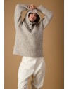 MAGLIONE RIB IN BABY ALPACA E COTONE BIOLOGICO "DIANE"