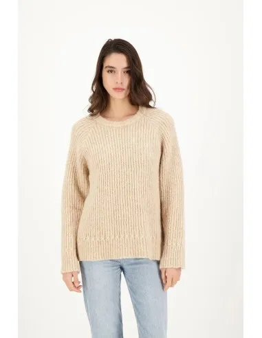 MAGLIONE RIB IN BABY ALPACA E COTONE BIOLOGICO...