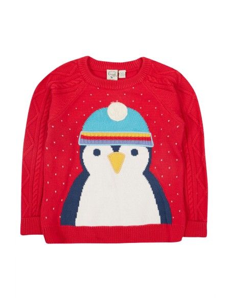 MAGLIONCINO NATALIZIO IN COTONE BIOLOGICO "PINGUINI"