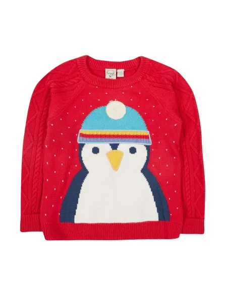 MAGLIONCINO NATALIZIO IN COTONE BIOLOGICO "PINGUINI"