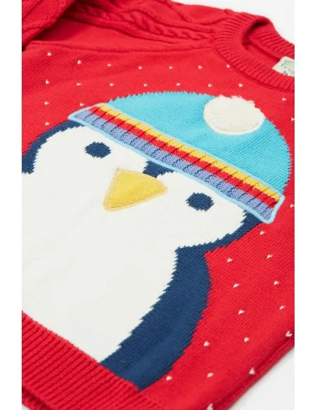 MAGLIONCINO NATALIZIO IN COTONE BIOLOGICO "PINGUINI"