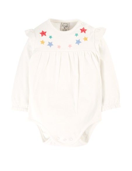 BODY NATALIZIO  IN COTONE BIOLOGICO CON STELLINE "EVIANA"