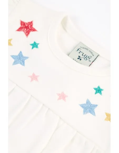 BODY NATALIZIO  IN COTONE BIOLOGICO CON STELLINE "EVIANA"