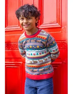 MAGLIONE IN COTONE BIOLOGICO NATALIZIO "FAIRISLE" 2