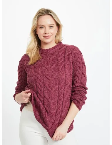 MAGLIONE ARAN IN LANA SUPERSOFT "RAGLAN"