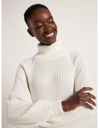 MAGLIONE IN COTONE BIOLOGICO A COSTE CON COLLO...