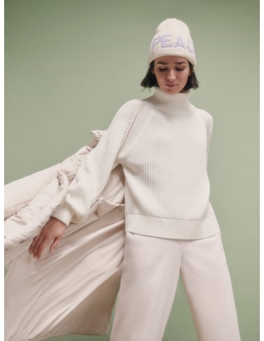 MAGLIONE IN COTONE BIOLOGICO A COSTE CON COLLO...