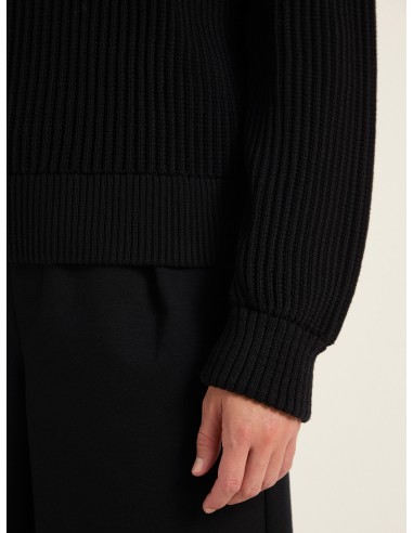 MAGLIONE IN COTONE BIOLOGICO A COSTE CON COLLO...