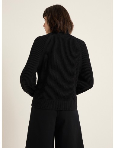 MAGLIONE IN COTONE BIOLOGICO A COSTE CON COLLO...