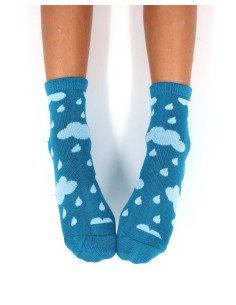 CALZINI IN BAMBU' KIDS "CLOUDS" - PETROLIO