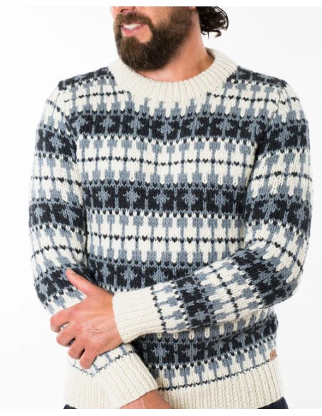 MAGLIONE NORVEGESE FATTO A MANO IN LANA MERINO "SKAANE"