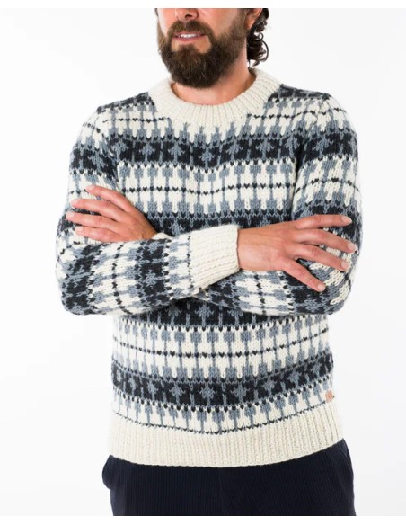 MAGLIONE NORVEGESE FATTO A MANO IN LANA MERINO "SKAANE"