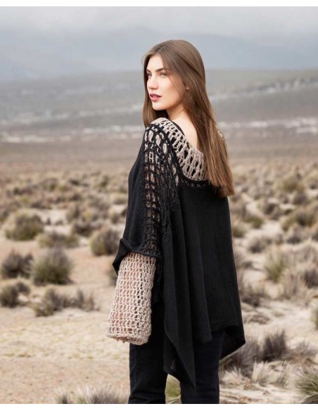 PONCHO IN 100% BABY ALPACA LAVORATO