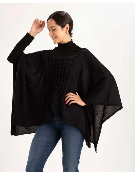 PONCHO IN 100% BABY ALPACA LAVORATO