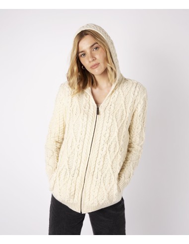 GIACCA CON CAPPUCCIO IN LANA VERGINE IRLANDESE "ASH"