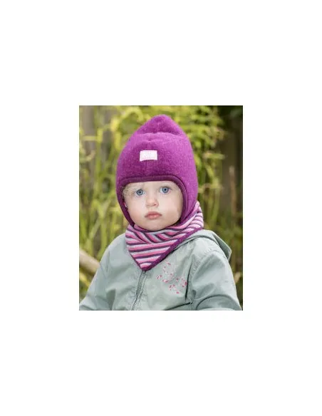 BERRETTO REVERSIBILE IN PILE DI LANA "FLORA"