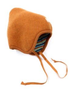 BERRETTO REVERSIBILE IN PILE DI LANA "FLORA" - CARAMELLO