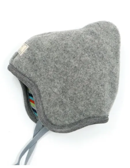 BERRETTO REVERSIBILE IN PILE DI LANA "FLORA"