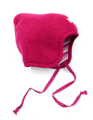 BERRETTO REVERSIBILE IN PILE DI LANA "FLORA"