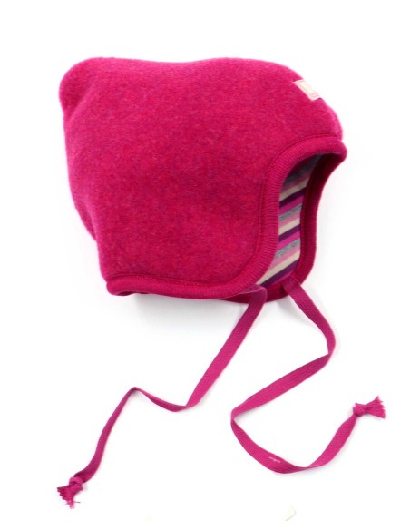 BERRETTO REVERSIBILE IN PILE DI LANA "FLORA"