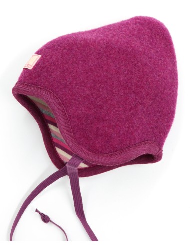 BERRETTO REVERSIBILE IN PILE DI LANA "FLORA"