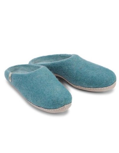 PANTOFOLA IN LANA CON SUOLA IN NAPPA
