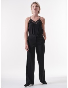 PANTALONE IN LANA MERINO "MARLENE" - NERO 2