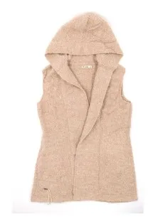 GILET CON CAPPUCCIO IN  BABY ALPACA, SETA E LINO "BREMEN"...