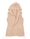 GILET CON CAPPUCCIO IN  BABY ALPACA, SETA E LINO "BREMEN"
