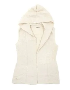 GILET CON CAPPUCCIO IN  BABY ALPACA, SETA E LINO "BREMEN"...
