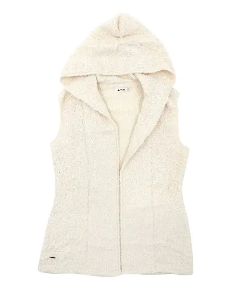 GILET CON CAPPUCCIO IN  BABY ALPACA, SETA E LINO "BREMEN"