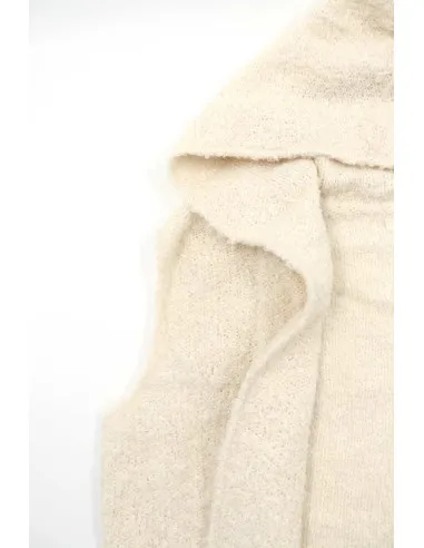 GILET CON CAPPUCCIO IN  BABY ALPACA, SETA E...
