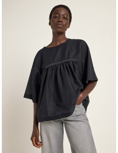 BLUSA CON MANICHE A 3/4 IN COTONE BIOLOGICO...