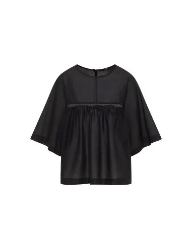 BLUSA CON MANICHE A 3/4 IN COTONE BIOLOGICO...