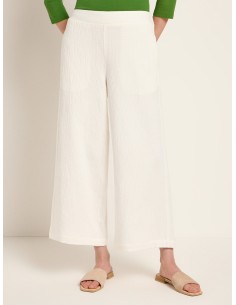 PANTALONI CULOTTE IN COTOEN BIOLOGICO "LIDIA" - BIANCO