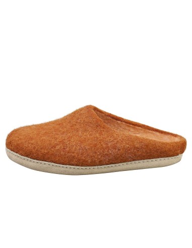 PANTOFOLA IN LANA CON SUOLA IN NAPPA