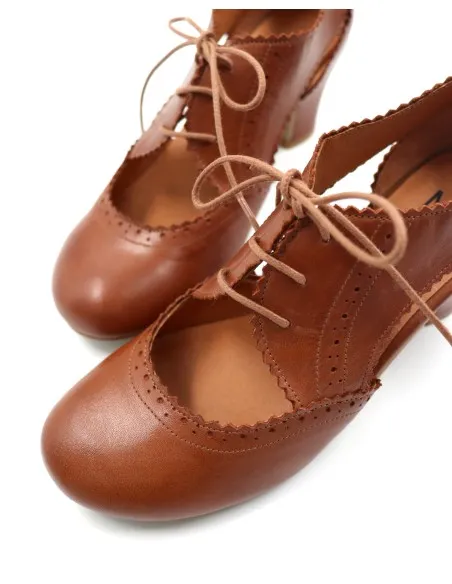 SCARPETTA FRANCESINA VINTAGE IN PELLE "FOXE"