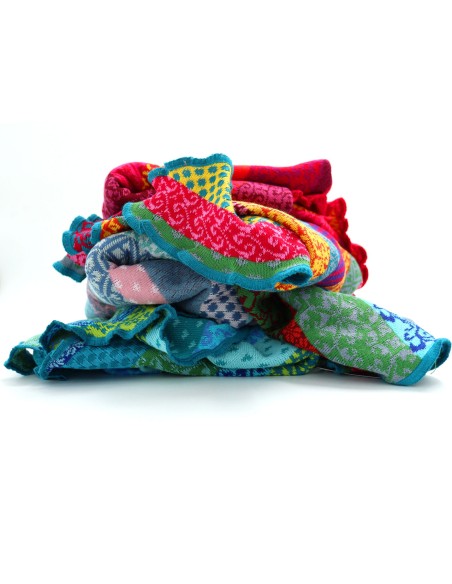 STOLA TRIANGOLARE  IN COTONE BIOLOGICO JAQUARD "GRACE"