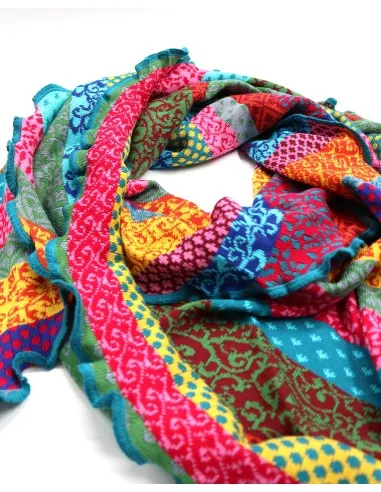 STOLA TRIANGOLARE  IN COTONE BIOLOGICO JAQUARD...