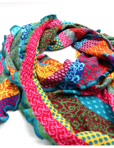 STOLA TRIANGOLARE  IN COTONE BIOLOGICO JAQUARD "GRACE"