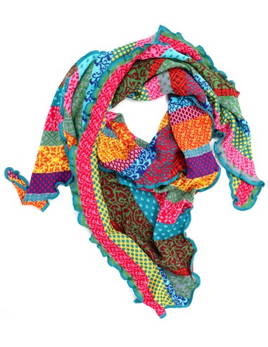 STOLA TRIANGOLARE  IN COTONE BIOLOGICO JAQUARD "GRACE"