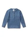 PULL SERAFINO IN LINO E COTONE BIOLOGICO "SKY"