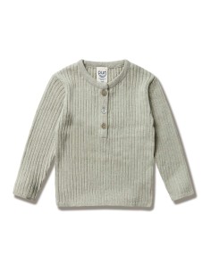 PULL SERAFINO IN LINO E COTONE BIOLOGICO "SKY" - SALVIA