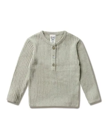 PULL SERAFINO IN LINO E COTONE BIOLOGICO "SKY"