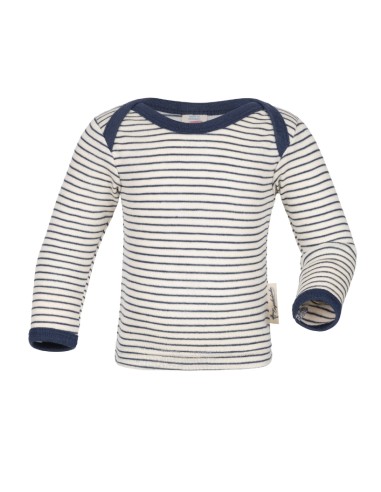 MAGLIA MANICA LUNGA BABY LANA-SETA RIGHE