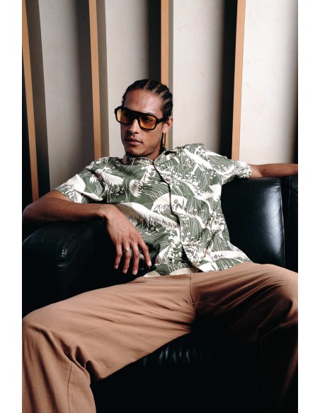 CAMICIA UOMO IN COTONE BIOLOGICO FANTASIA "SPINDRIFT"