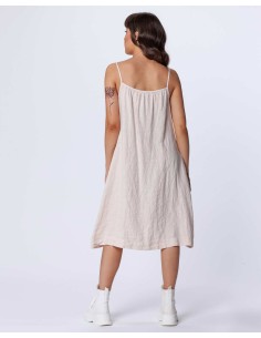 ABITO CON SPALLINE IN 100% LINO "PETUNIA" - BEIGE 2